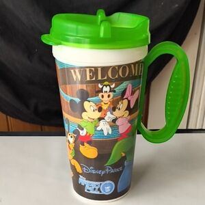 Disney Parks Green and White Mug with Mickey and Friends